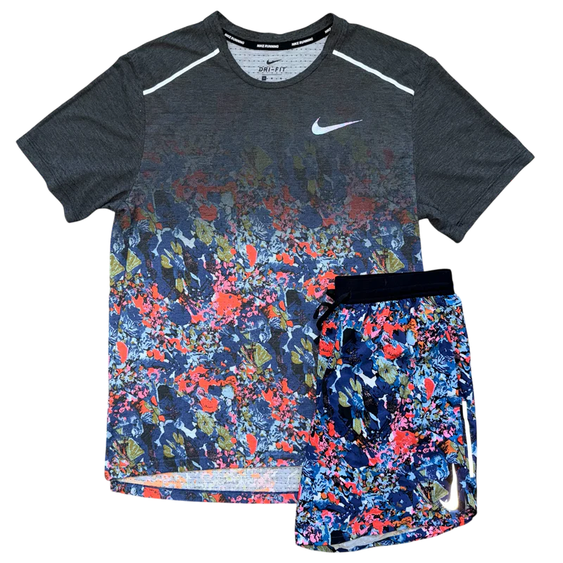 Nike Purple Floral Miler Set
