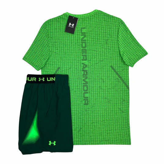 Under Armour Seamless Grid T-shirt / Shorts Set - Green